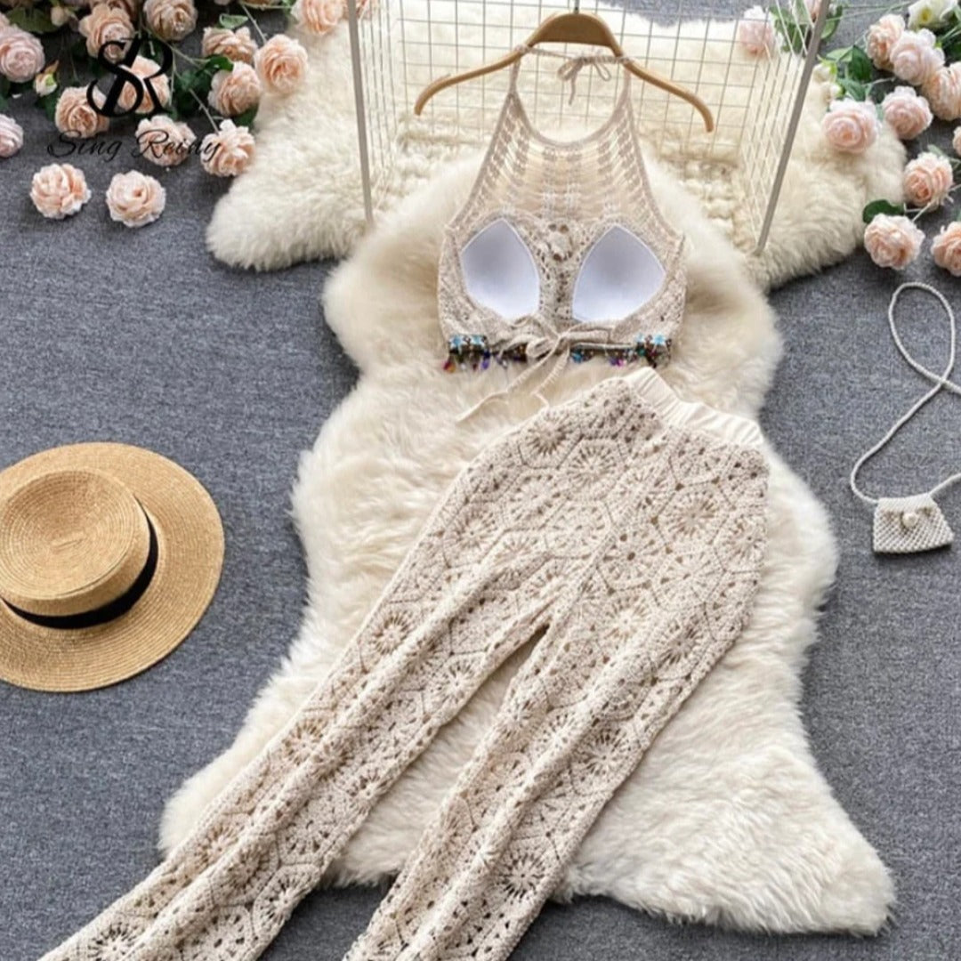 Beach Hollow Out 2 Piece Set