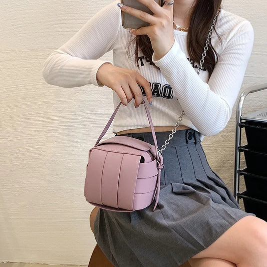 Chic Ball Shape Woven Shoulder  Handbag