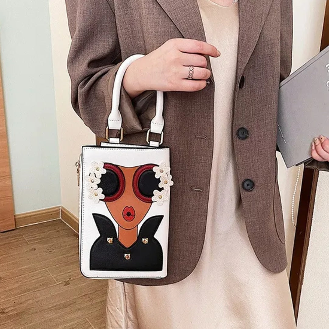 Women Novelty Lady Face Shoulder Bags
