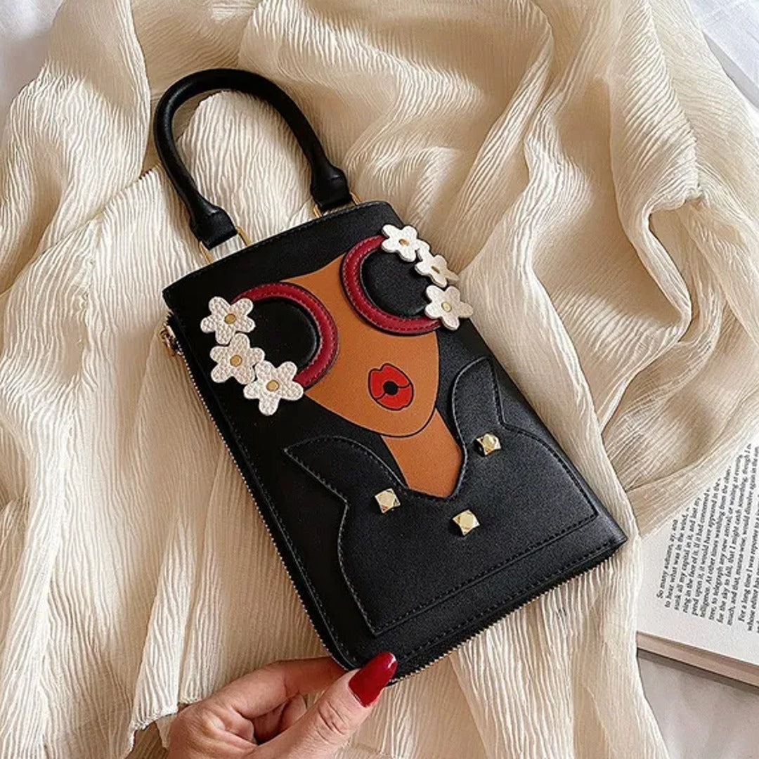 Women Novelty Lady Face Shoulder Bags