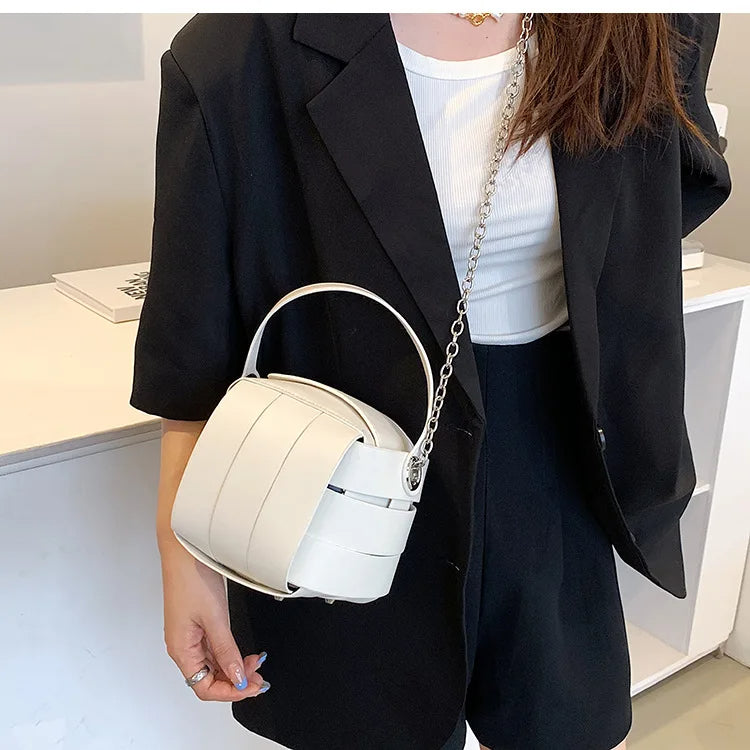 Chic Ball Shape Woven Shoulder  Handbag