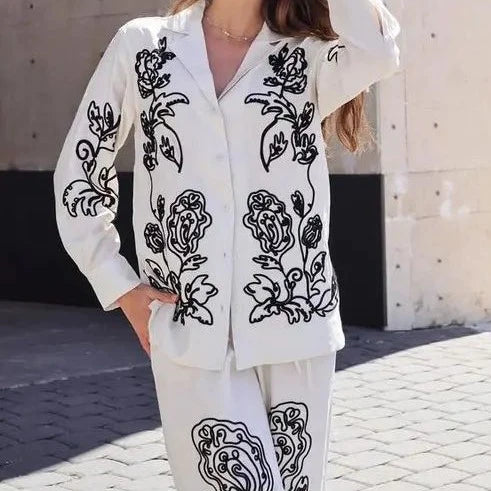 Embroidered Pull-on Trousers