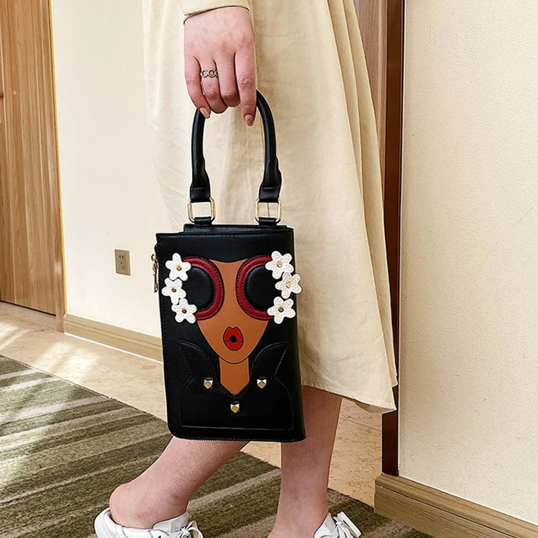 Women Novelty Lady Face Shoulder Bags