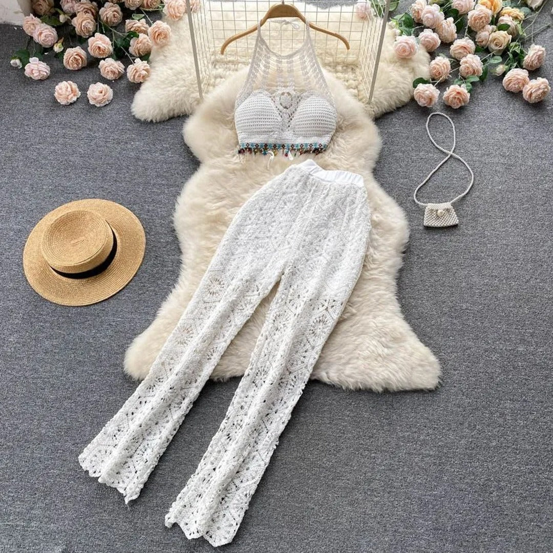 Beach Hollow Out 2 Piece Set