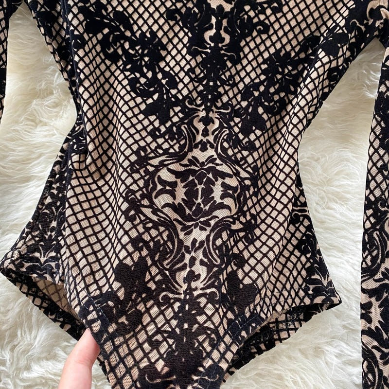 Lace Embrace Sheer Bodysuit