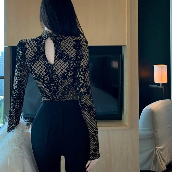 Lace Embrace Sheer Bodysuit
