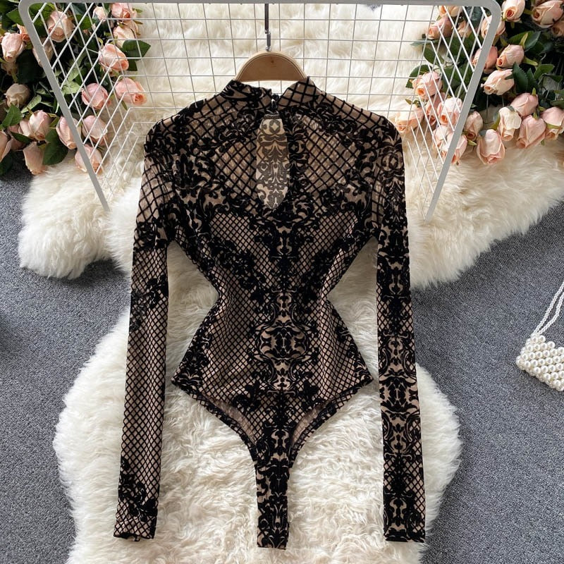 Lace Embrace Sheer Bodysuit
