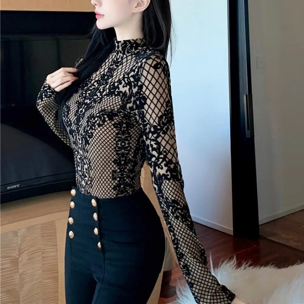 Lace Embrace Sheer Bodysuit