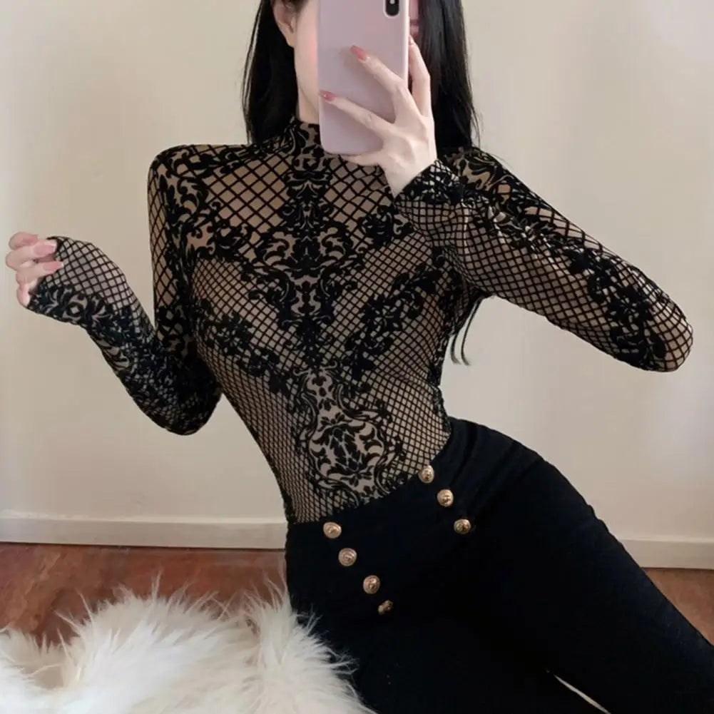 Lace Embrace Sheer Bodysuit