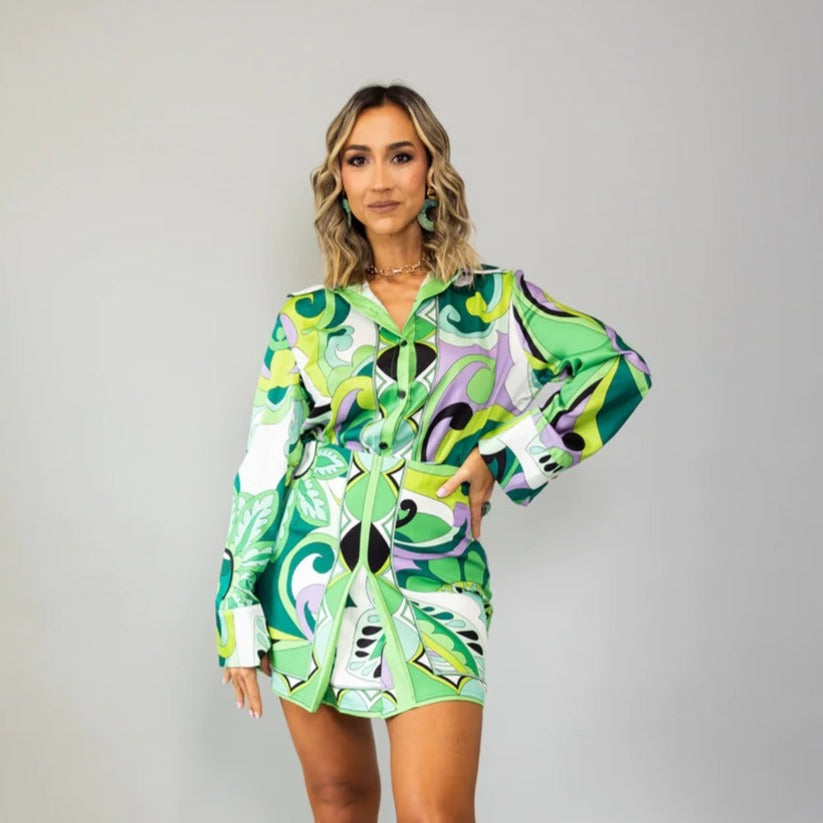 Modern Abstract Printed Co-ord Set