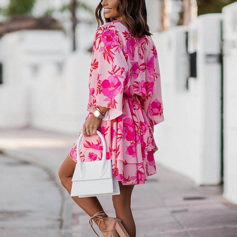 Marina Floral Crossover Midi Dress