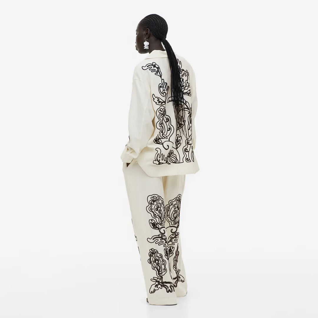 Embroidered Pull-on Trousers