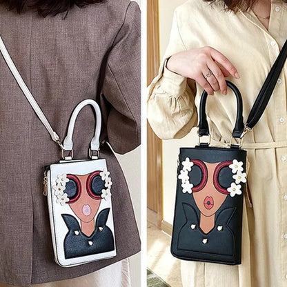 Women Novelty Lady Face Shoulder Bags