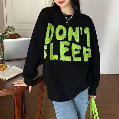 Bold Knit 'I DON'T SLEEP' Sweater