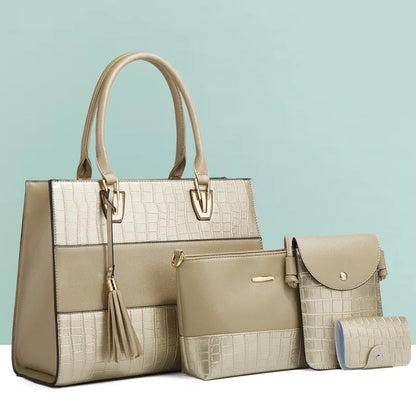 Alligator Print Composite Ladies Bag And Handbags Set