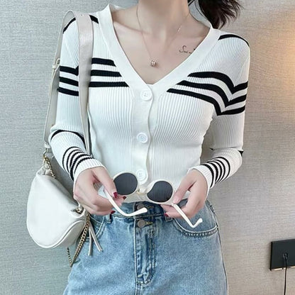 Ivy Striped Knitted Cardigan