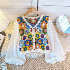 Crochet Hollow Summer Chiffon Top