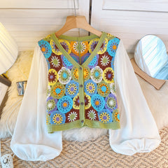 Crochet Hollow Summer Chiffon Top