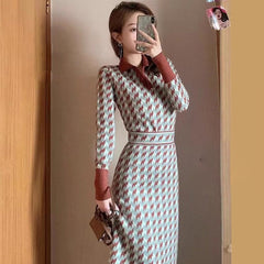 Trendsetting Threads Knit Long Sleeve Dress