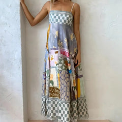 Parisian Poise Patchwork Maxi Dress