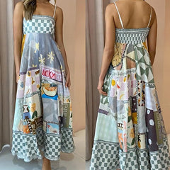 Parisian Poise Patchwork Maxi Dress