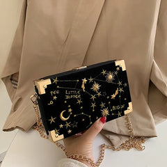 Embroidered Star Square Handbags for Women