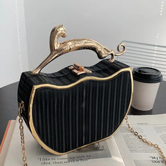 Contrast Binding Chain Novelty Hand Bag