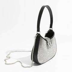 Rhinestone Half Moon Tote Bags