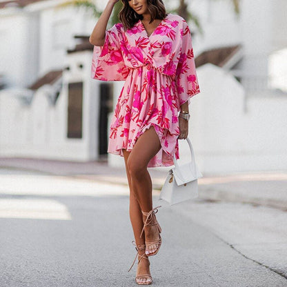 Marina Floral Crossover Midi Dress