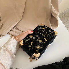 Embroidered Star Square Handbags for Women