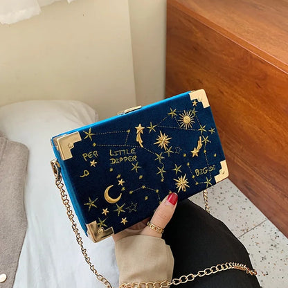 Embroidered Star Square Handbags for Women
