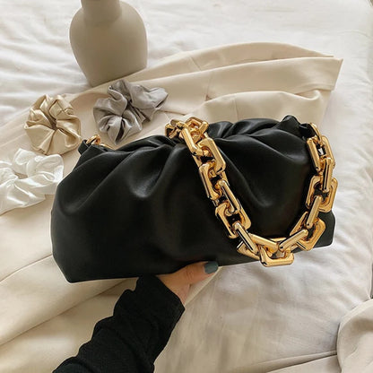 Gold Chain PU Leather Bag