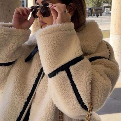 Winter Faux Fur Jacket with Long Sleeve For Women