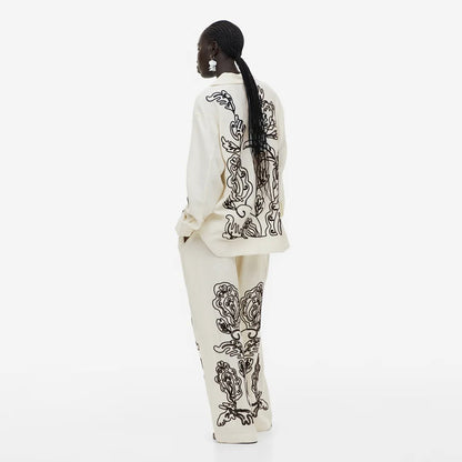 Embroidered Pull-on Trousers