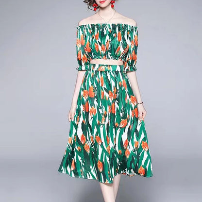 Holiday Style Printed Flower Co-ord Set